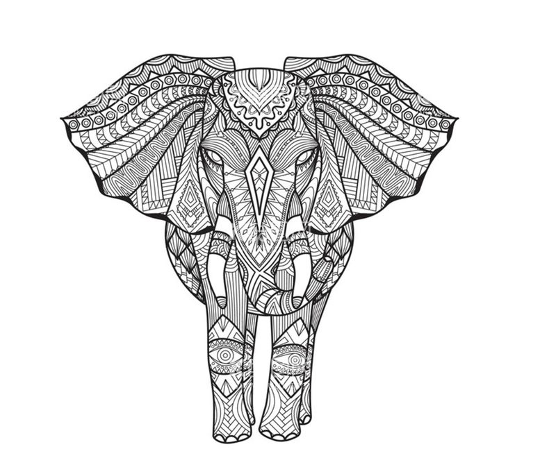 编号：66100810311746378955【酷图网】源文件下载-动物  大象  图腾 矢量
