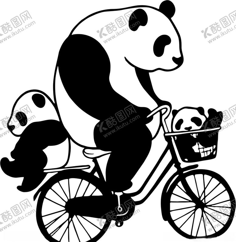 编号：47736309230936181634【酷图网】源文件下载-骑单车的熊猫