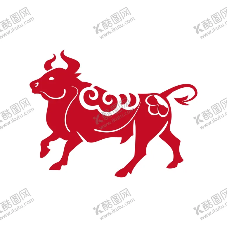 编号：23831004210026551018【酷图网】源文件下载-牛剪纸图案牛年矢量设计元素