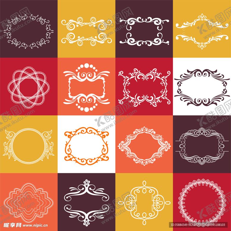 编号：50598211210115219650【酷图网】源文件下载-复古花纹边框