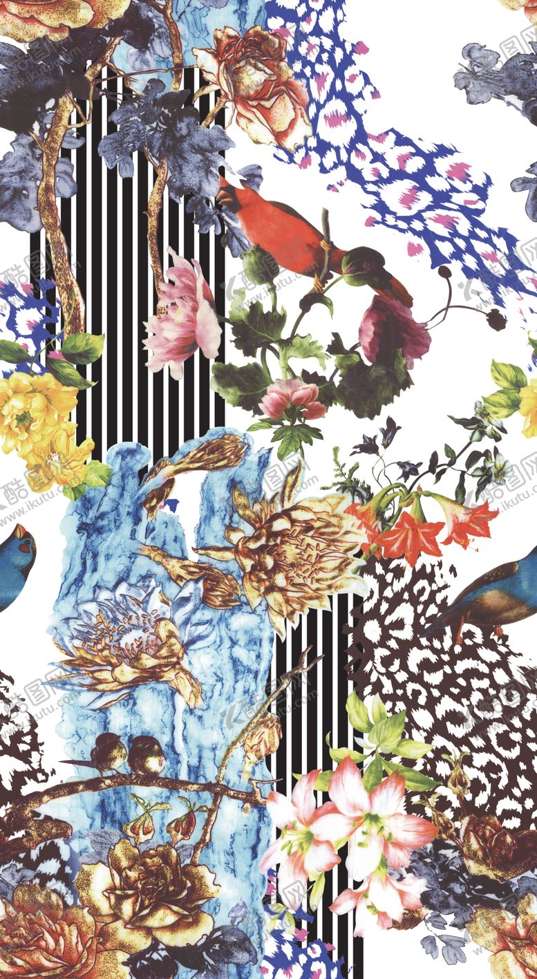 编号：45619110081829487162【酷图网】源文件下载-复古乱花背景