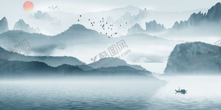 编号：13880507070359326258【酷图网】源文件下载-中国风意境水墨山水