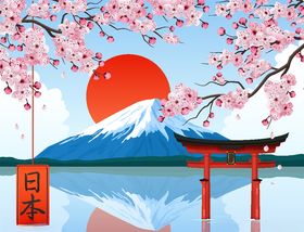 日本富士山背景