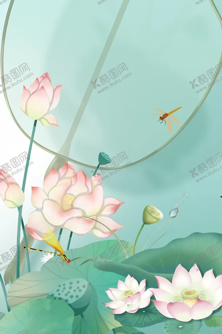 编号：91357609131808478240【酷图网】源文件下载-荷花荷叶背景夏天冰块