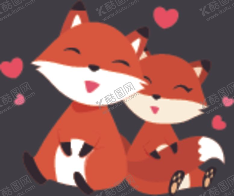 编号：64194609240351482017【酷图网】源文件下载-情侣狐狸