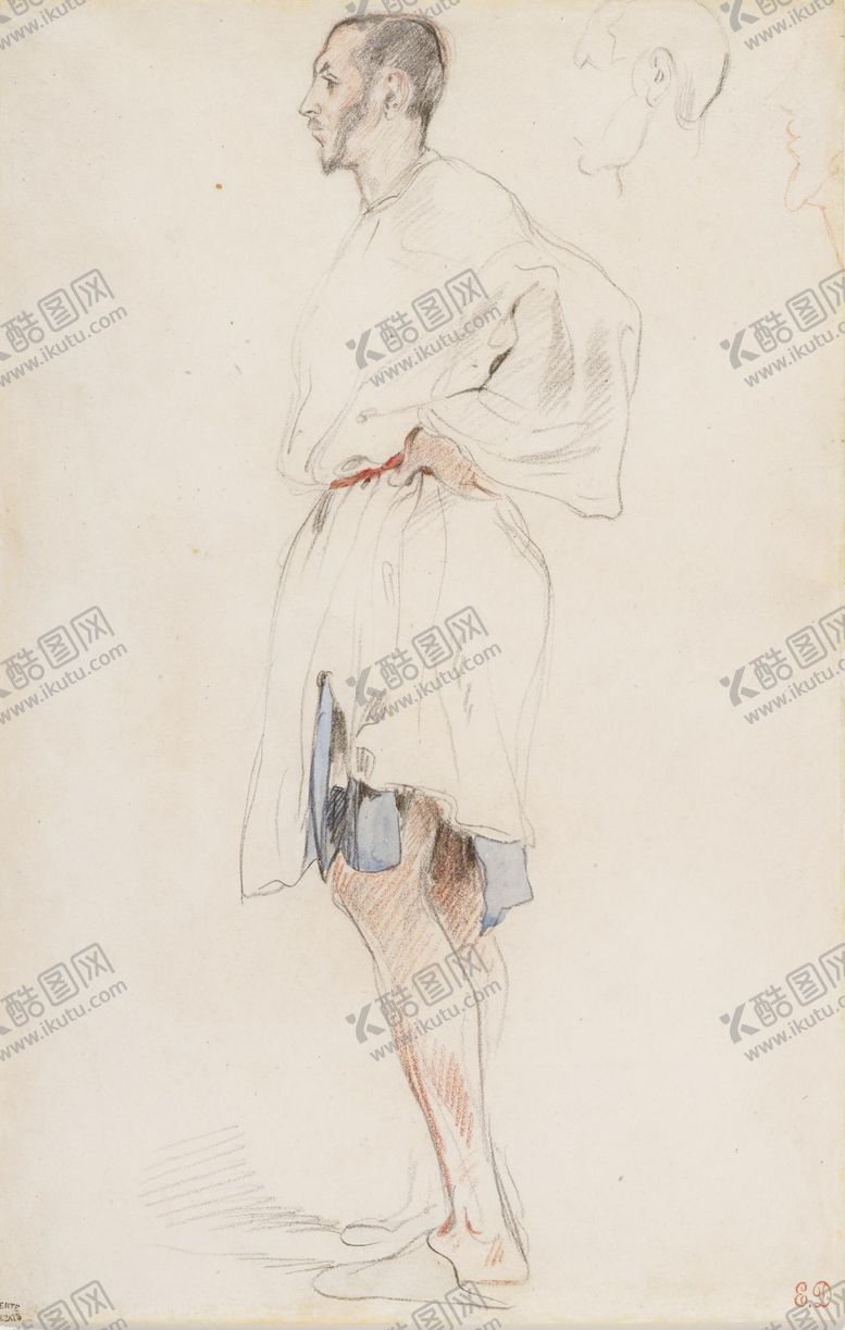 编号：77361710111121504315【酷图网】源文件下载-德拉克洛瓦素描绘画