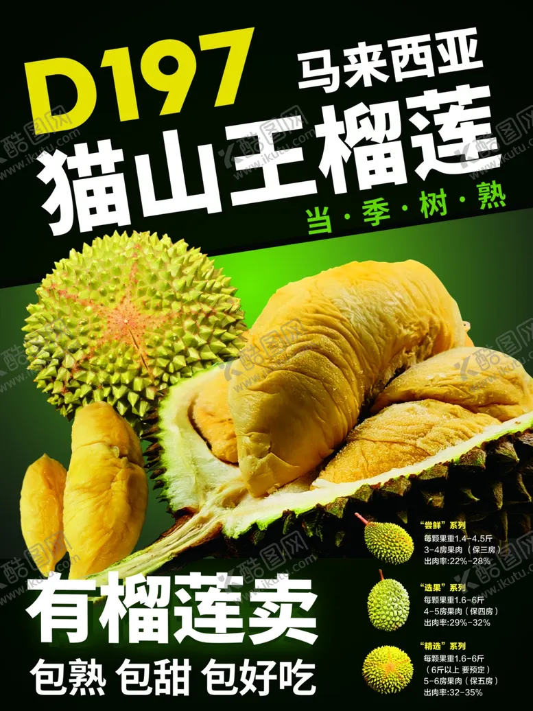 编号：80170502041815567852【酷图网】源文件下载-推广榴莲海报
