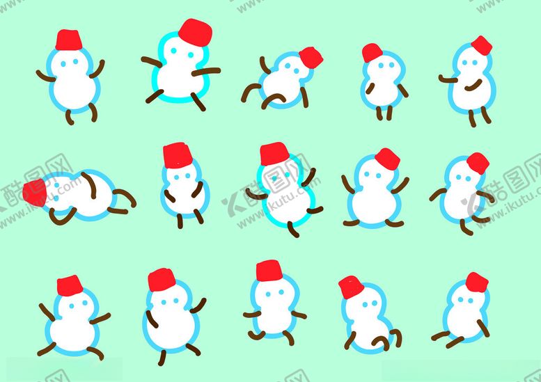 编号：86037610010124262020【酷图网】源文件下载-可爱企鹅多样动作展示