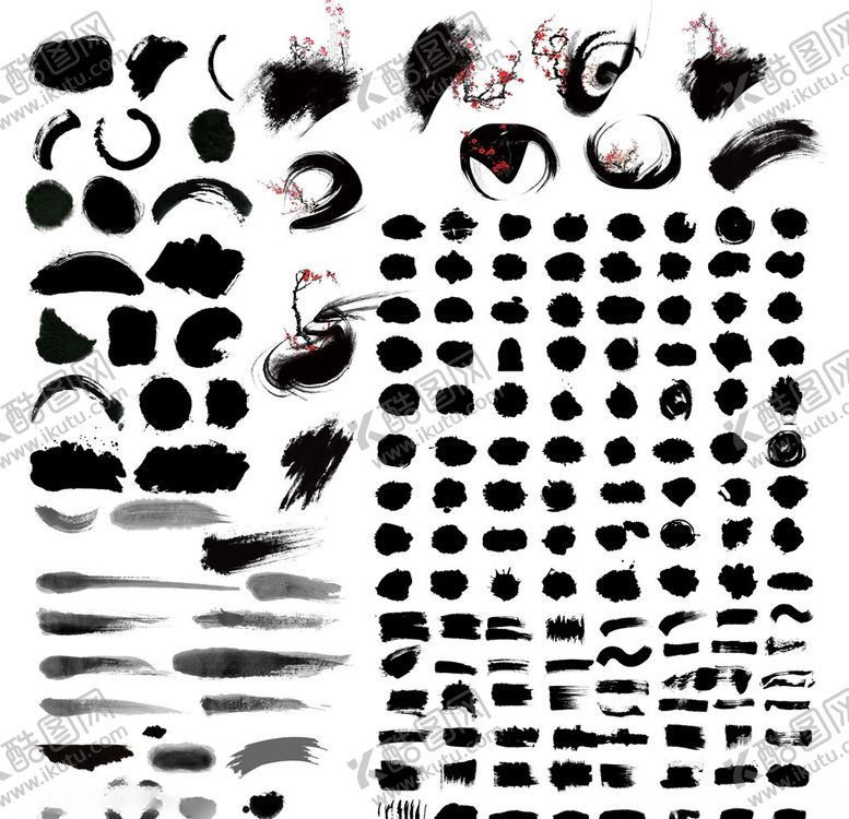 编号：84419409271656249489【酷图网】源文件下载-中国风水墨墨迹笔触泼墨