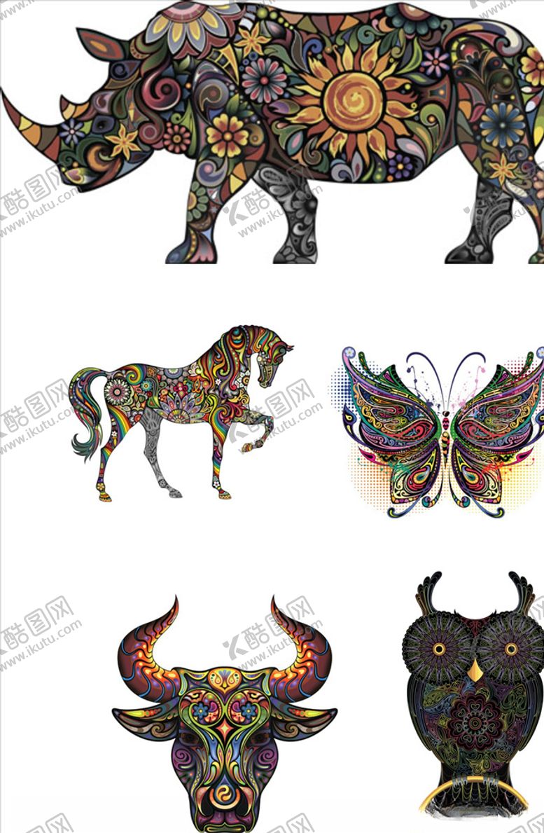 编号：50899510072326205898【酷图网】源文件下载-手绘动物图案