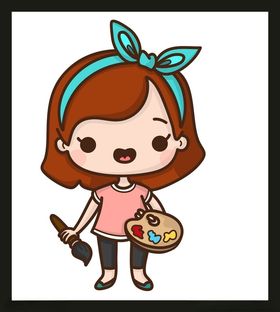 手绘儿童女孩