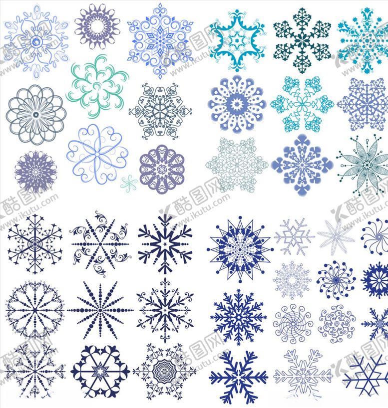 编号：64305410141214022208【酷图网】源文件下载-矢量雪花花纹
