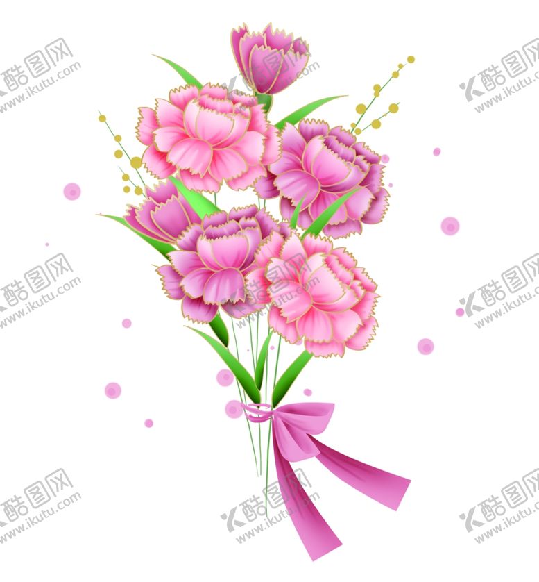 编号：37947210010832155967【酷图网】源文件下载-金边粉色康乃馨