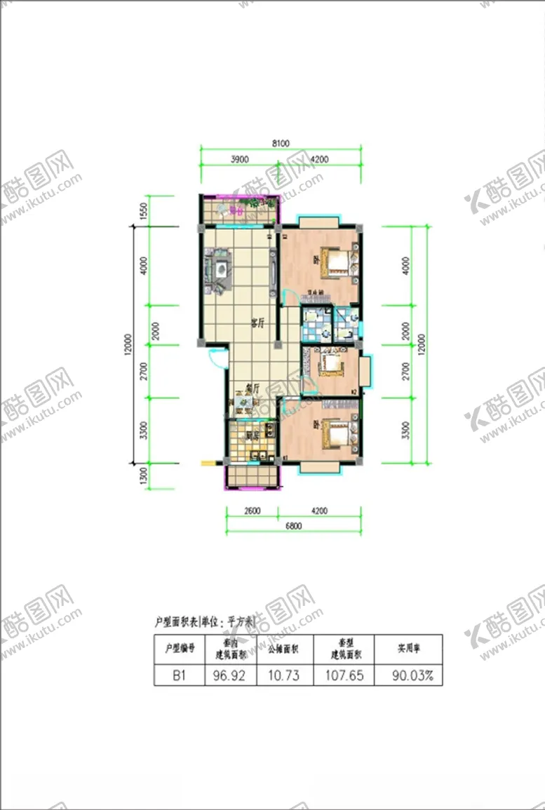 编号：31167403270722391667【酷图网】源文件下载-小区户型图设计