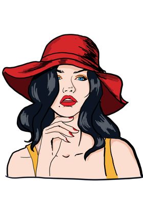 手绘美女人头