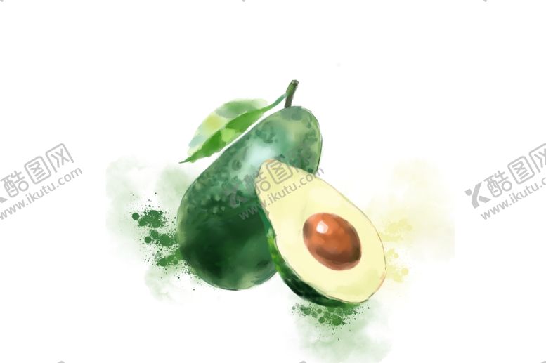 编号：52847909240108107991【酷图网】源文件下载-牛油果水果复古插画背景素材