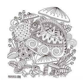 矢量动物植物线稿