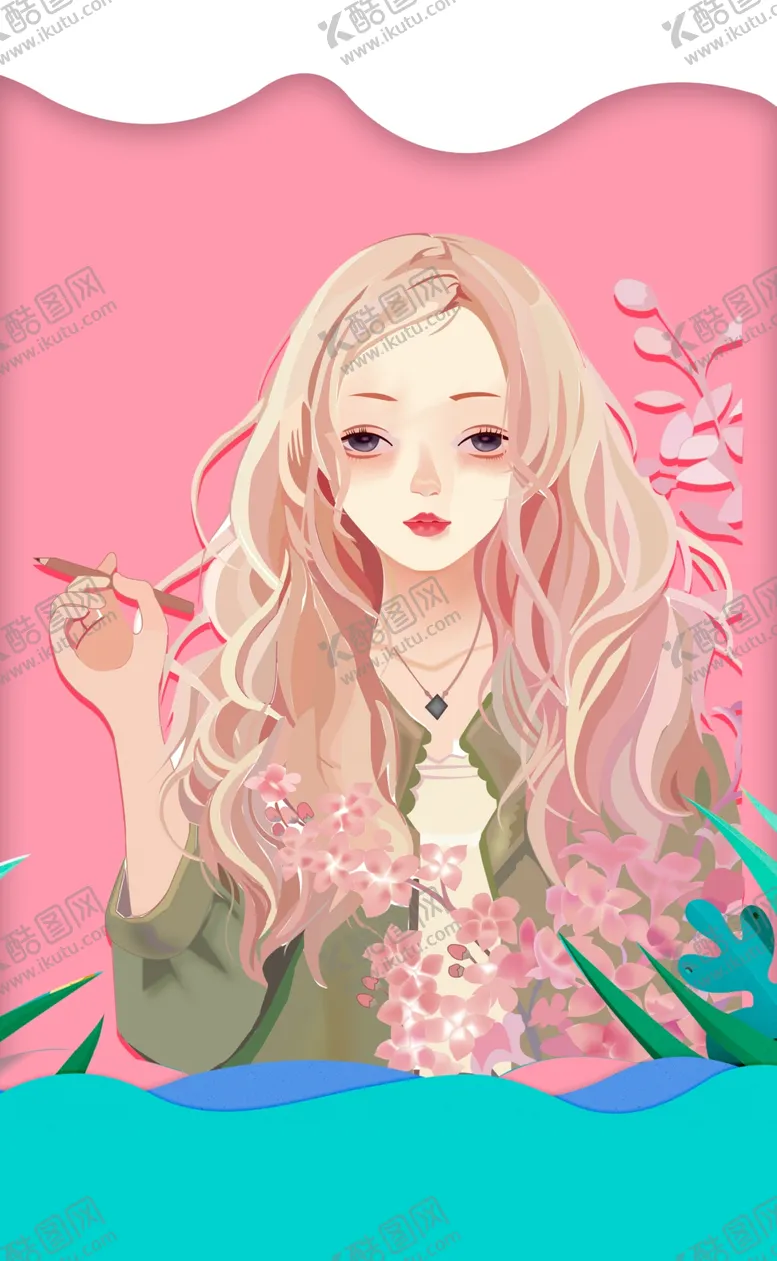 编号：23245306261437153798【酷图网】源文件下载-卡通美女