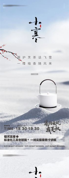小寒二十四节气海报大气简约