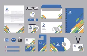 深蓝色系企业品牌视觉套件