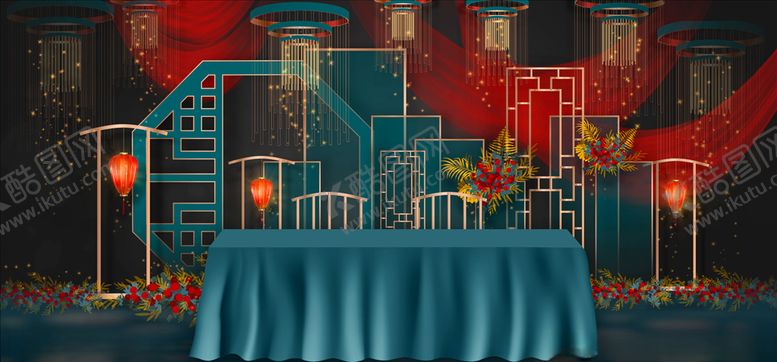 编号：59557609211231551244【酷图网】源文件下载-森系婚礼舞台