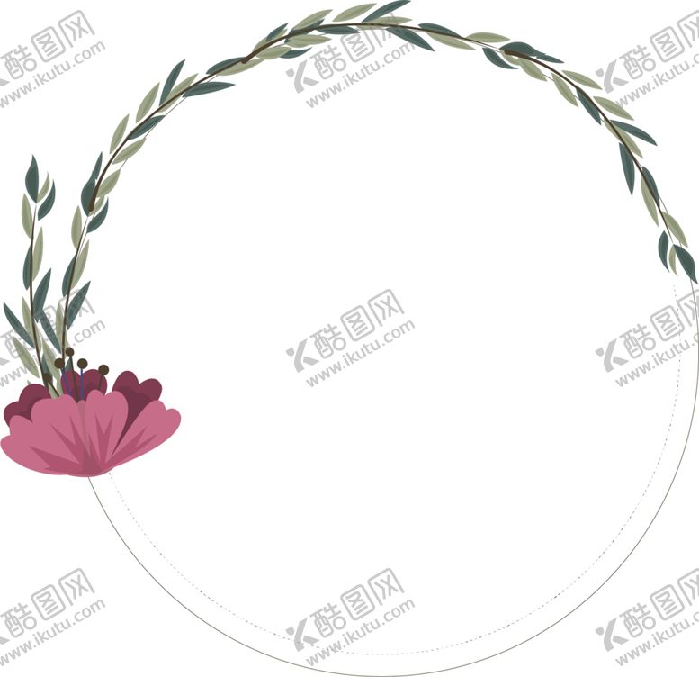 编号：25840609291456496091【酷图网】源文件下载-水彩花环素材花环素材彩色花