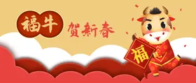 春节海报大气红色喜庆新年新年年画
