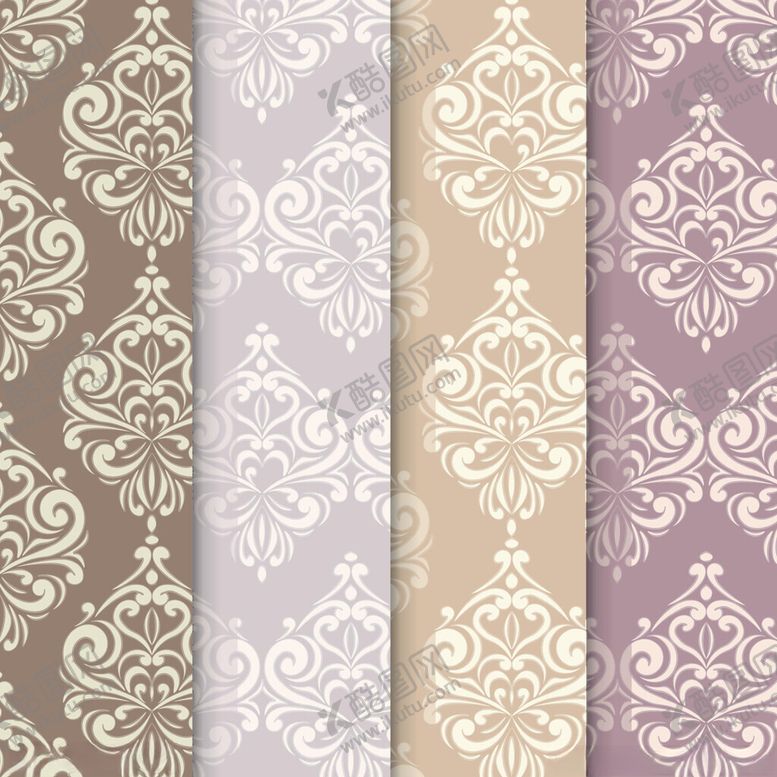 编号：66428804132220017432【酷图网】源文件下载-复古花纹墙纸图案集合