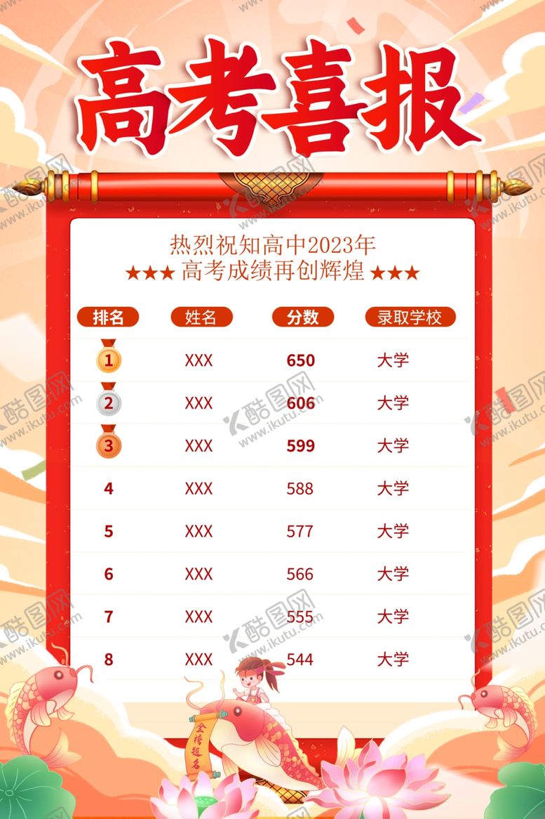 编号：80651811020657564339【酷图网】源文件下载-高考喜报