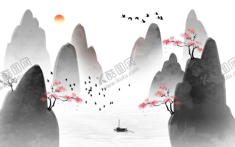 编号：84193605071138497281【酷图网】源文件下载-新中式山水背景