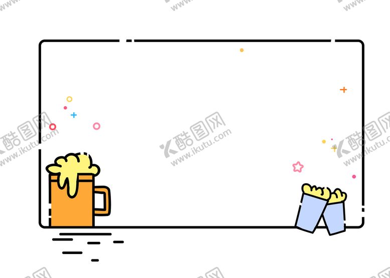 编号：53519610211218375001【酷图网】源文件下载-手绘MBE夏天啤酒饮料边框