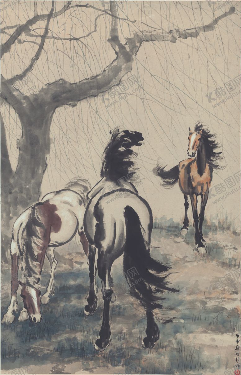 编号：97795809152344519376【酷图网】源文件下载-徐悲鸿大气国画马