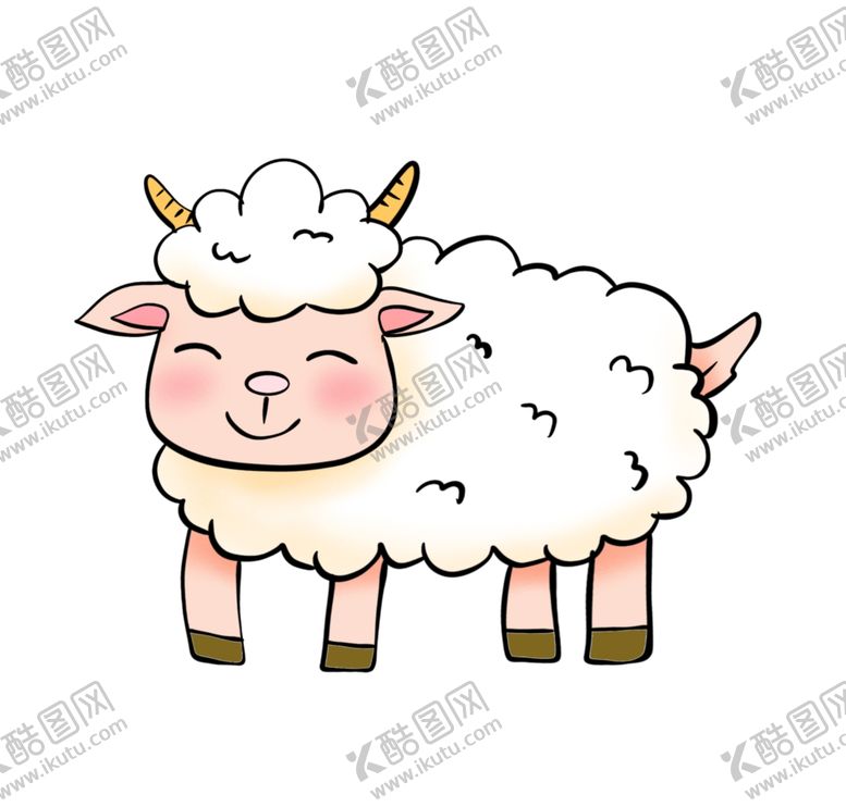 编号：69921305100110137386【酷图网】源文件下载-手绘绵羊插画
