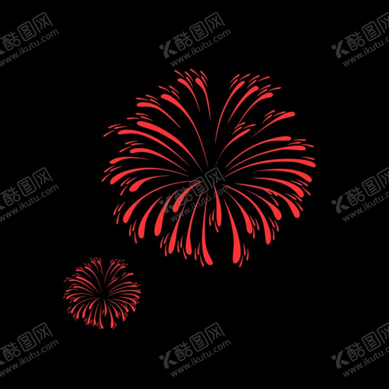 编号：98656609211729223727【酷图网】源文件下载-红色烟花