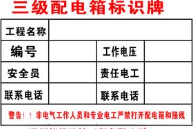配电箱标识牌
