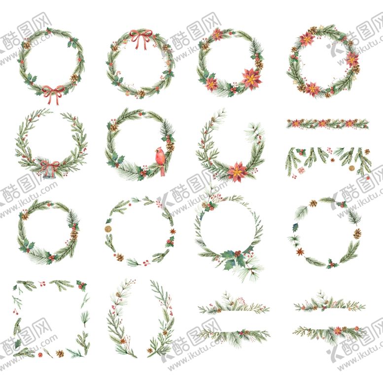 编号：62406710011427134036【酷图网】源文件下载-圣诞节花环