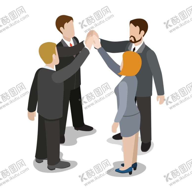 编号：60364710200029546793【酷图网】源文件下载-简约创意商务人士团结合作