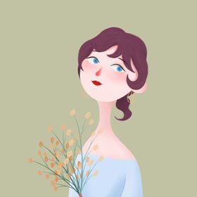 半身女孩鲜花女孩献花教师节
