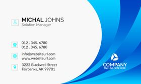 蓝色简约商务名片