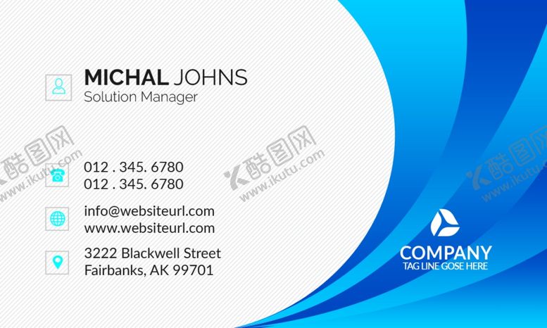 编号：73688410312216302948【酷图网】源文件下载-蓝色简约商务名片