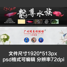 水族观赏鱼店铺招牌店招轮播海报网站首页交互设计网页设计