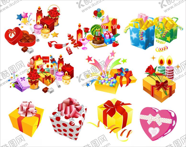 编号：23371110261752448157【酷图网】源文件下载-多彩精美礼品大集合大礼包