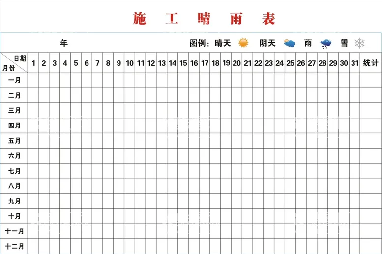 编号：44307810260410183364【酷图网】源文件下载-施工晴雨表