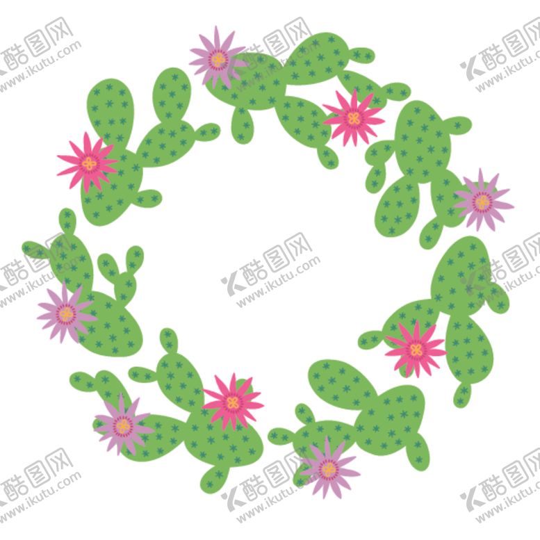 编号：48342110301713331938【酷图网】源文件下载-小清新仙人掌绘画图案