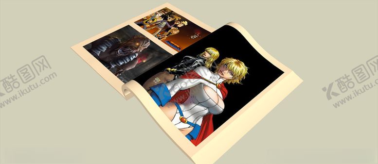 编号：79329310061321177789【酷图网】源文件下载-翻开的书模型