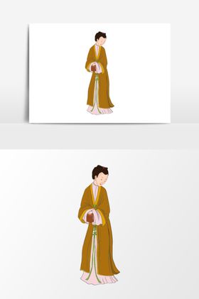 淡彩国画人物