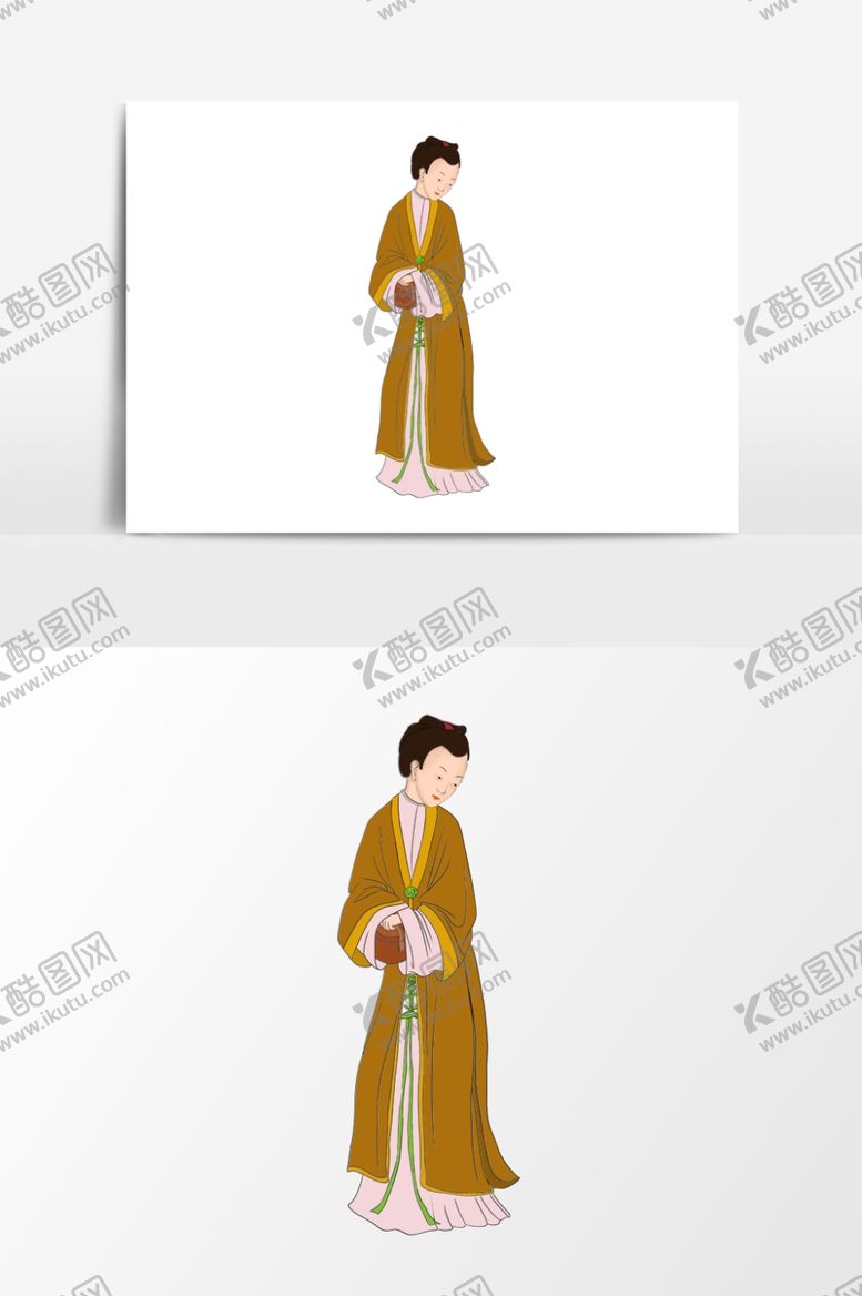 编号：92984110181459505239【酷图网】源文件下载-淡彩国画人物