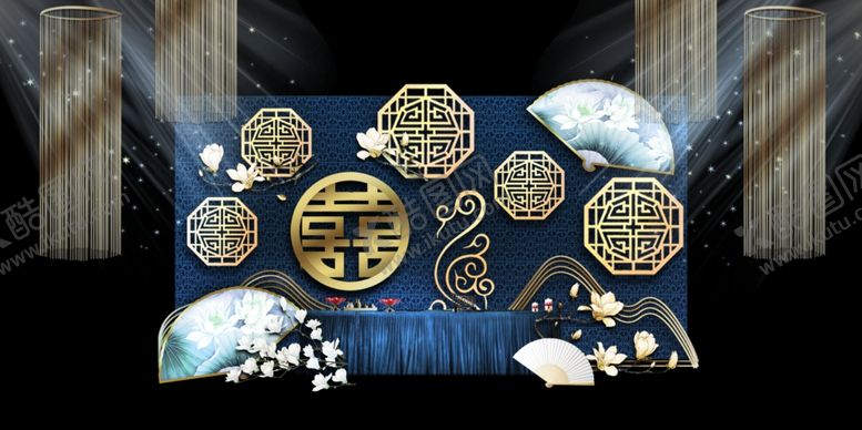 编号：86606210110729512800【酷图网】源文件下载-蓝色婚礼