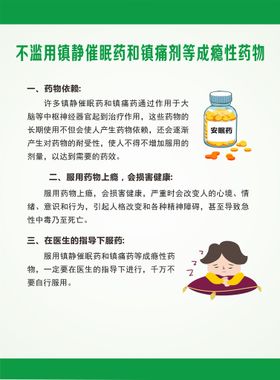 不滥用镇静催眠药和镇痛剂等成瘾