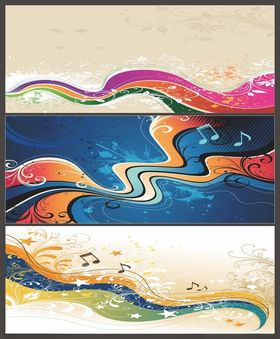 炫丽线条音乐海报花纹背景